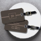 Einfache elegante Dunkelbraune Monogramm-Gepäckmar Gepäckanhänger