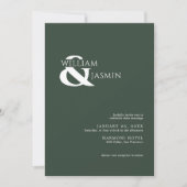 Einfache, elegante, dunkelgrüne Hochzeit "Wir" Einladung (Vorderseite)