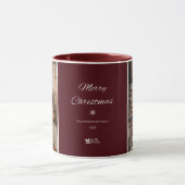 Einfache & elegante dunkle Burgunder Weihnachtsfei Tasse (Zentrum)