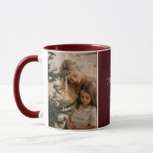 Einfache & elegante dunkle Burgunder Weihnachtsfei Tasse (Links)