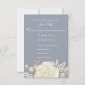 Einfache Elegante Dusty Rose Gold Foliage RSVP Karte (Vorderseite)