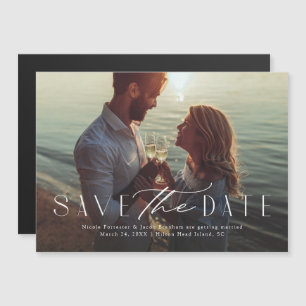 Einfache elegante Ein-Foto-Moderne-Save-the-Date-K Magneteinladung