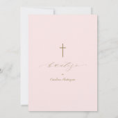 Einfache elegante Einladung De Bautizo Girl Taufe (Rückseite)