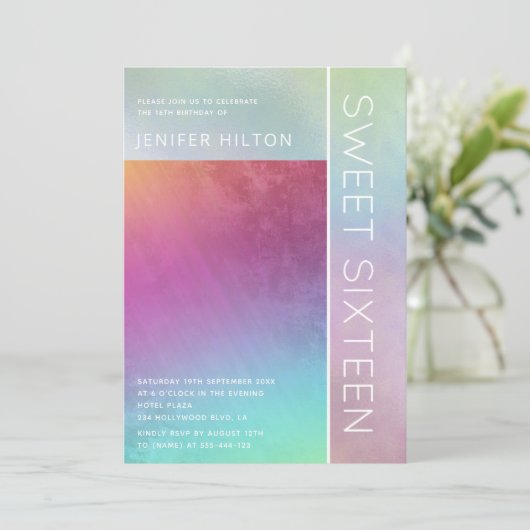 Einfache, elegante Einladung nach 16 . Geburtstag (Stehend Vorderseite)