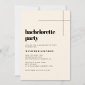 Einfache, elegante Einladung zum Creme Junggeselin (Vorderseite)