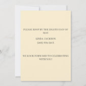 Einfache, elegante Einladung zum Hochzeitstag (Rückseite)