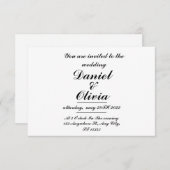 Einfache elegante Einladung zur Hochzeit (Vorne/Hinten)