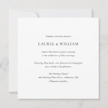 Einfache elegante Einladung zur Hochzeit auf dem P