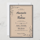 Einfache, elegante Einladung zur Hochzeit in Schwa (Vorderseite)