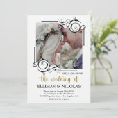 Einfache, elegante Einladungen zu Hochzeiten in Te (Stehend Vorderseite)