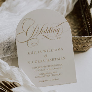 Einfache, elegante Elfenbein auf einer Hochzeit Einladung