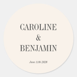 Einfache Elegante Elfenbeinhintergrund - individue Runder Aufkleber