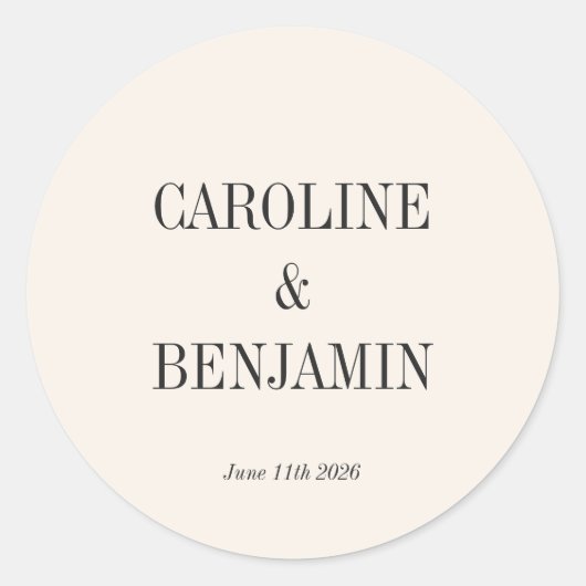 Einfache Elegante Elfenbeinhintergrund - individue Runder Aufkleber (Vorderseite)