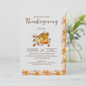 Einfache Elegante Erntedank Abendessen am Lago Mag Einladung (Stehend Vorderseite)