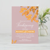 Einfache Elegante Erntedank Abendessen am Luganers Einladung (Stehend Vorderseite)