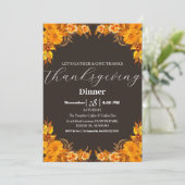 Einfache Elegante Erntedank Abendessen Herbst Einladung (Stehend Vorderseite)