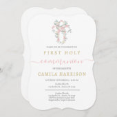 Einfache Elegante Erste Heilige Kommunion Einladung (Vorne/Hinten)