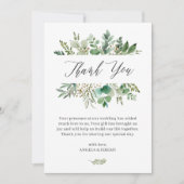 Einfache Elegante Eukalyptus-Blätter Hochzeit Dankeskarte (Vorderseite)