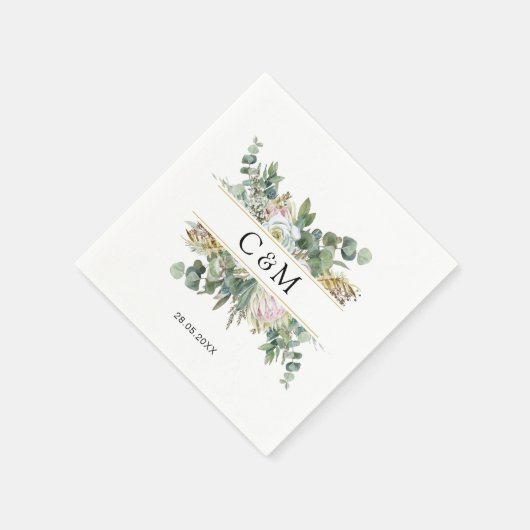 Einfache, elegante Eukalyptus-Blume Serviette (Ecke)
