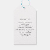 Einfache, elegante Eukalyptus-Hochzeit auf Monogra Geschenkanhänger (Rückseite)