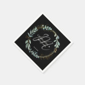 Einfache, elegante Eukalyptus-Hochzeit auf Monogra Serviette (Ecke)