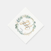 Einfache, elegante Eukalyptus-Hochzeit auf Monogra Serviette (Ecke)