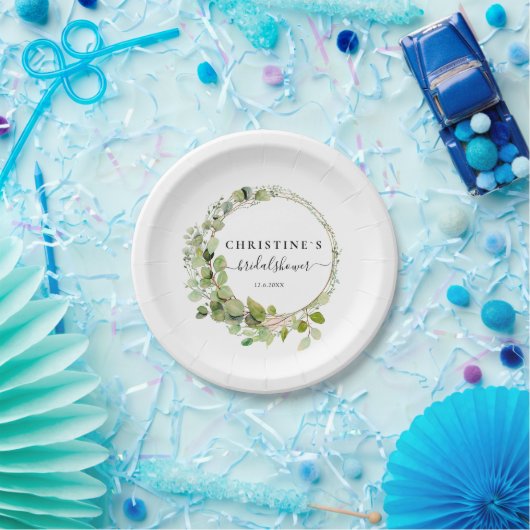 Einfache, elegante Eukalyptus-Hochzeit Pappteller (Party)