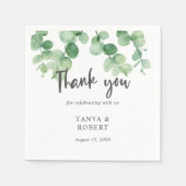 Einfache Elegante Eukalyptus Hochzeit Salbei Grün  Serviette (Vorderseite)