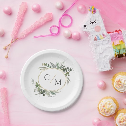 Einfache, elegante Eukalyptus Pappteller (Party)