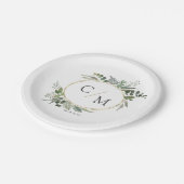 Einfache, elegante Eukalyptus Pappteller (Schrägansicht)