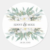 Einfache, elegante Eukalyptus Runder Aufkleber (Vorderseite)