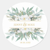Einfache, elegante Eukalyptus Runder Aufkleber (Vorderseite)