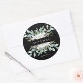 Einfache, elegante Eukalyptus Runder Aufkleber (Umschlag)