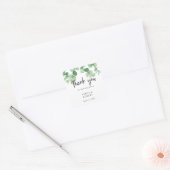 Einfache Elegante Eukalyptus Wedding Chic Calligra Quadratischer Aufkleber (Umschlag)