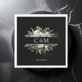 Einfache, elegante Eukalyptus Weiße Rosen Serviette