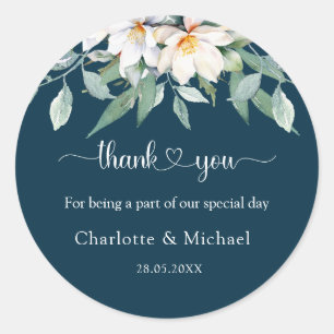 Einfache, elegante Eukalyptusblume Runder Aufkleber