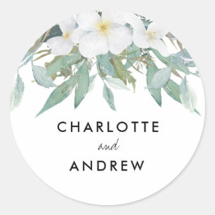 Einfache, elegante Eukalyptusmarken Runder Aufkleber