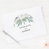 Einfache, elegante Eukalyptusmarken Runder Aufkleber (Umschlag)