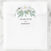 Einfache, elegante Eukalyptusmarken Runder Aufkleber (Tasche)