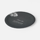 Einfache Elegante ewig Love Schwarze Beerdigung Pappteller (Schrägansicht)