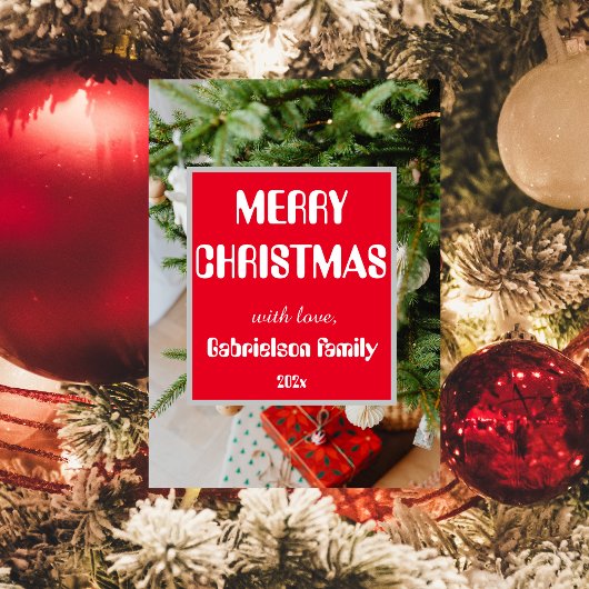 Einfache, elegante Familienfeste personalisiert Feiertagskarte