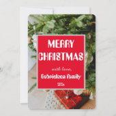 Einfache, elegante Familienfeste personalisiert Feiertagskarte (Vorderseite)