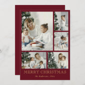 Einfache Elegante Familienfoto Collage Weihnachten (Vorne/Hinten)