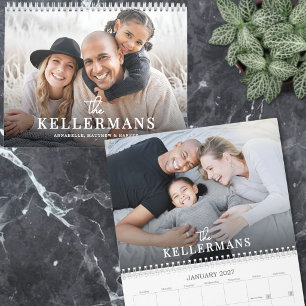 Einfache elegante Familienfotos Kalender