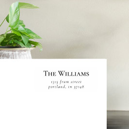 Einfache, elegante Familienname und Rücksendeadres Gummistempel