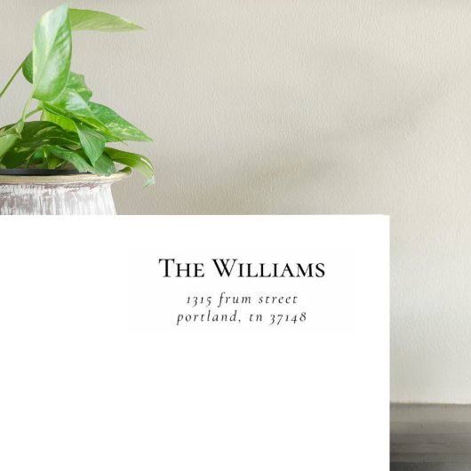 Einfache, elegante Familienname und Rücksendeadres Gummistempel