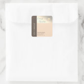 Einfache, elegante Farbblocktypografie, Sockelkerz Quadratischer Aufkleber (Tasche)