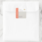 Einfache, elegante Farbblocktypografie, Sockelkerz Quadratischer Aufkleber (Tasche)