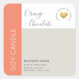 Einfache, elegante Farbblocktypografie, Sockelkerz Quadratischer Aufkleber