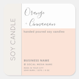 Einfache, elegante Farbblocktypografie, Sockelkerz Quadratischer Aufkleber